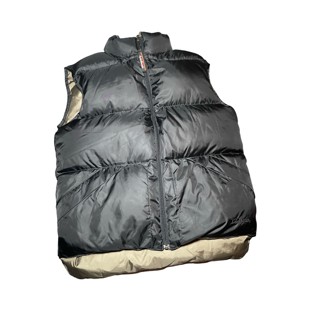 NWOT Womens LL Bean Sz S Goose Down Puffer Vest Green & Black Reversible Winter